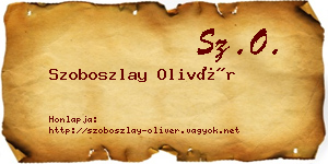 Szoboszlay Olivér névjegykártya