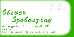 oliver szoboszlay business card